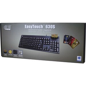 Adesso EasyTouch AKB-630SB-TAA Keyboard - Cable Connectivity - USB Interface - English (US) - Black - TAA Compliant - Memb