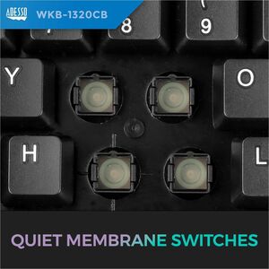 Adesso Wireless Desktop WKB-1320CB Keyboard & Mouse - English (US) - 1 Each - USB Membrane Wireless RF 2.40 GHz Keyboard -