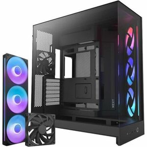 NZXT H9 Flow CM-H92FB-R1 Computer Case - ATX Motherboard Supported - Mid-tower - Tempered Glass, Steel, Galvanized Cold Ro