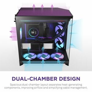 NZXT H9 Flow CM-H92FB-P1 Computer Case - ATX Motherboard Supported - Mid-tower - Glass, Tempered Glass, Steel, Galvanized 