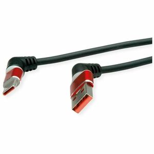 ROLINE USB 2.0 Kabel, Typ-C - Typ-A, ST/ST, 360° Rotation, schwarz / rot, 2 m