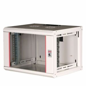 Roline 7U Wandmontierbar Geschlossener Schrank Rackschrank für Gehäuse, Networking370 mm Rack Depth - Hellgrau - Glas, Sta