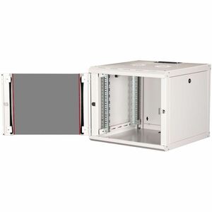Roline 9U Wandmontierbar Geschlossener Schrank Rackschrank für Networking450 mm Rack Depth - Hellgrau - Glas, Stahl, Blech