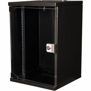 Roline 9U Wandmontierbar Geschlossener Schrank Rackschrank für Gehäuse, Networking270 mm Rack Depth - Schwarz - Glas, Stah