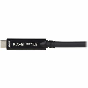 Tripp Lite series U420F-15M USB-C to USB-C Fiber Active Optical Cable, M/M, Black, 15 m (49 ft.) - 49.2 ft (15 m) Fiber Op