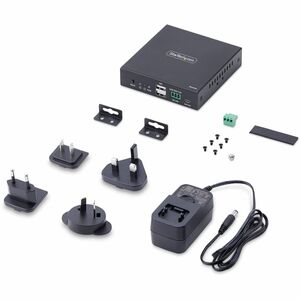 StarTech.com KVM Extender Receiver - Wired - 4K - 3840 x 2160 Maximum Video Resolution - 1 x Network (RJ-45) - 3 x USB - 1