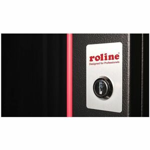 Roline 12U Wall Mountable Enclosed Cabinet Rack Cabinet for Network Equipment370 mm Rack Depth - Jet Black - Rubber, Sheet