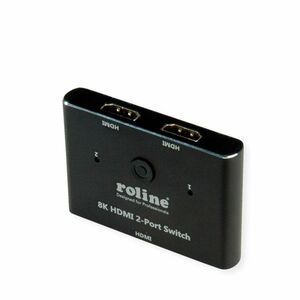 Roline Video Switchbox - Cable - 7680 x 4320 - 8K - DVD Player, Notebook, Monitor, Projector - 1 x USB - 2 x HDMI In - 1 x