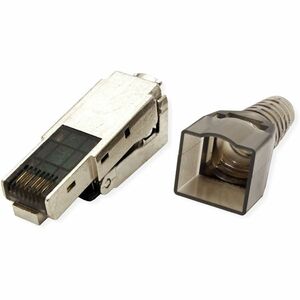 Value Network Connector - 1 x RJ-45 Network - Male - Shielding - Silver