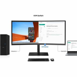 Samsung ViewFinity S34C652UEU 34" Class UW-QHD Curved Screen LED Monitor - 21:9 - Black - 86.4 cm (34") Viewable - Vertica