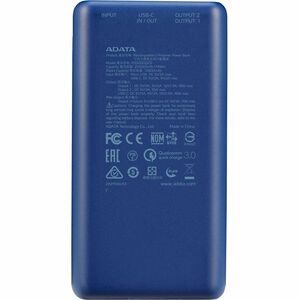 Cargador portátil Adata AP20000QCD-DGT-CDB - Azul - Para Teléfono móvil, Consola de juegos - Litio Polímero (Li-Polímero) 