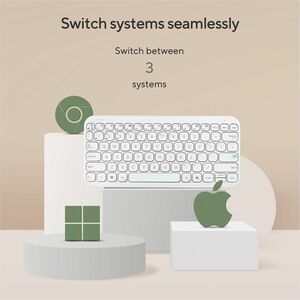 Asus Marshmallow KW100-IW-CP Keyboard - Wireless Connectivity - Iridescent White - Scissors Keyswitch - Bluetooth - 5 - 10