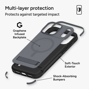 ZAGG Sedona Snap Case for Apple iPhone 17 Smartphone - Charcoal Grey - Impact Absorbing, Drop Resistant, Shock Absorbing, 