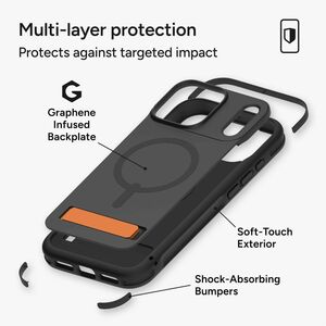 ZAGG Sedona Snap Case for Apple iPhone 17 Pro Max Smartphone - Flood Black - Impact Absorbing, Drop Resistant, Shock Absor