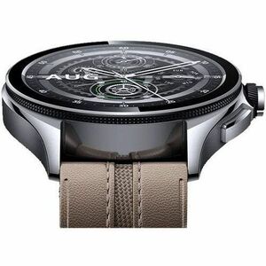 WATCH 2 PRO-BT CASE-STRAP SILVER CASE-BROWN LEATHER STRAP