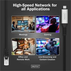 Digitus 10 m Kategorie 6a Netzwerkkabel - 1 Stück - Cable for Netzwerkgerät, Notebook, Tablet, Smartphone, Remote-Zugriffs