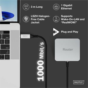 Digitus 3 m Kategorie 6a Netzwerkkabel - Cable for Netzwerkgerät, Notebook, Tablet, Smartphone, Remote-Zugriffsgerät, Rout