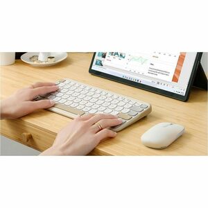 Asus Marshmallow KW100-OM-CP Keyboard - Wireless Connectivity - Oat Milk - Scissors Keyswitch - Bluetooth - 5 - 10 m (393.
