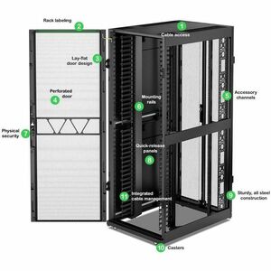 APC NetShelter SX 42U Enclosed Cabinet Rack Cabinet for Server, Data Center - 482.60 mm Rack Width x 818.90 mm Rack Depth 