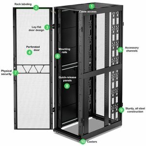 APC by Schneider Electric NetShelter SX Gabinete fechado Gabinete de rack para Servidor, Centro de dados - 482,60 mm Rack 