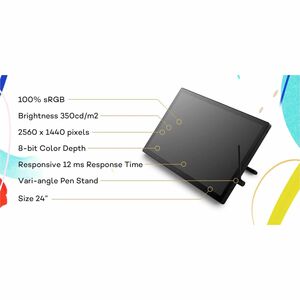Wacom Cintiq 24 - 3D Graphics Tablet - 24" LCD - WQHD Cable - 8192 Pressure Level - Pen - PC, Android, Mac