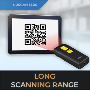 Adesso Bluetooth & 2.4Ghz Wireless Antimicrobial & Waterproof 2D Barcode Scanner - Cable/Wireless Connectivity - 300 scan/
