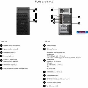 Desktop Computer Dell Pro Max FCT2250 - Intel Core Ultra 7 265 - vPro-Technologie - 32 GB - 1 TB SSD - Tower - Schwarz - I