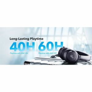 soundcore Q20i Wireless Over-the-head Stereo Headset - Blue - Binaural - Circumaural - Bluetooth - Noise Canceling
