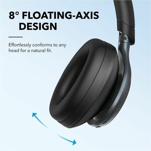 soundcore Space One Wired/Wireless Over-the-head Stereo Headset - Jet Black - Binaural - Circumaural - 1493.5 cm - Bluetoo