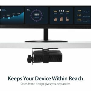 StarTech.com ACCSMNT Mounting Bracket for CPU, Thin Client, Docking Station, USB Hub, Monitor, Mac mini - Black - 5 kg Loa