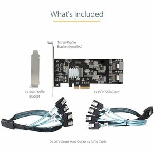 StarTech.com SATA Controller - Serial ATA/600 - PCI Express 2.0 x4 - Plug-in Card - 2 SFF-8087 (36 Pin, Internal Mini-SAS)
