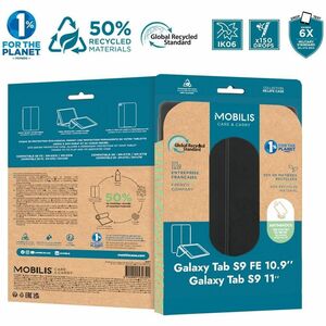 MOBILIS RE.LIFE Carrying Case (Flap) for 27.7 cm (10.9") to 27.9 cm (11") Samsung Galaxy Tab S9 FE, Galaxy Tab S9 Tablet -
