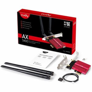 Cudy WE3000S IEEE 802.11 a/b/g/n/ac/ax Bluetooth 5.2 Tri Band Wi-Fi/Bluetooth Combo Adapter for Desktop Computer - PCI Exp