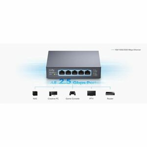 Cudy 5-Port 2.5 Gbps Multi-Gigabit Switch - 5 Ports - 2.5 Gigabit Ethernet - 2.5GBase-T - 2 Layer Supported - Twisted Pair