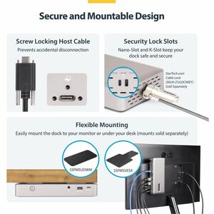 StarTech.com Triple-Monitor USB4 Docking Station, 4K 60Hz HDMI or DisplayPort, 6x USB Hub, 2.5GbE, 100W Charging, Driverle