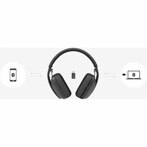 Logitech Zone Vibe Kabellos Kopfbügel, Über das Ohr Stereo Headset - Graphit - Microsoft-Teams-Zertifizierung - Binaural -