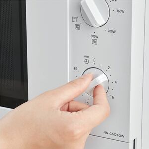 Panasonic NN-GM21 Microwave Oven - White - 20 L Capacity - Microwave, Grilling, Crisping - 5 Power Levels - 800 W Microwav