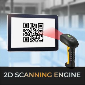 Adesso NuScan 5200 Rugged Retail, Warehouse Handheld Barcode Scanner - Cable/Wireless Connectivity - Black - Nuscan 5200 A