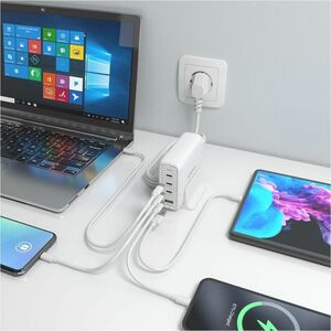 CARGADOR SOBREMESA GAN 140W 3XUSB-C PD3.0 QC5.0 USB-A QC3.0