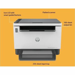 HP LaserJet Tank 2606sdw Wired & Wireless Laser Multifunction Printer - Monochrome - Copier/Printer/Scanner - 21 ppm Mono 