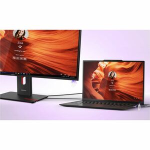 Lenovo ThinkVision T24D-40 24 Zoll Klasse Full HD LED-Monitor - 16:9 Format - Schwarz - 60,5 cm (23,8 Zoll) Viewable - IPS