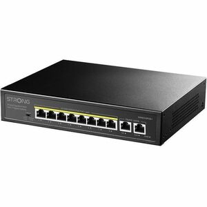 Switch Ethernet Strong SW8010POE+ 10 Porte - Gigabit Ethernet - 10/100/1000Base-T - Nero - 2 Layer supportato - Coppia inc