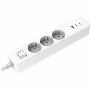 Xiaomi XMCXB01EU Power Strip - 2 x USB Type C, 1 x USB Type A, 3 x EU - 1.40 m Cord - 230 V AC, 250 V AC Voltage - 3.68 kW