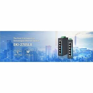 Advantech EKI-2705LX Ethernet Switch - 5 Ports - Gigabit Ethernet, 2.5 Gigabit Ethernet - 10/100/1000Base-T, 2.5GBase-T - 
