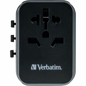 Adattatore CA Verbatim - 2,50 kW - Adattatore universale - 2 USB - 3 USB Type-C - Per Dispositivo USB, Smartphone, Diffuso