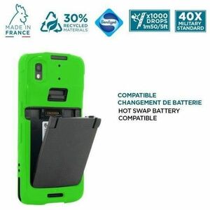Sacoche de transport MOBILIS PROTECH Durci Zebra Terminal Portable - Vert - Résistant aux chocs, Résistant aux chocs, Rési