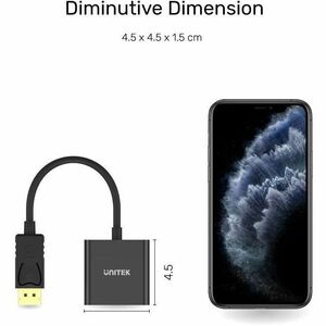 Unitek Video Adapter - 1 - 1 x DisplayPort Digital Audio/Video - Male - 1 x 15-pin HD-15 VGA - Female - 1920 x 1200 Suppor