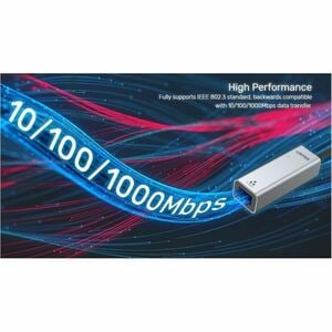 Unitek U1313C 2.5Gigabit Ethernet Adapter for Switch - Space Gray - USB Type C, USB Type A - 5 Gbit/s Data Transfer Rate