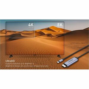 1.8M USB-C To DP1.4 8K 60Hz Adapter Cable Space Grey UNITEK Gift Box