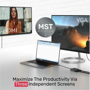 Unitek uHUB AV/Data Transfer Adapter - 1 - 1 × USB Type C - Male - 1 × HDMI 2.0 Digital Audio/Video - Female, 1 × USB Type